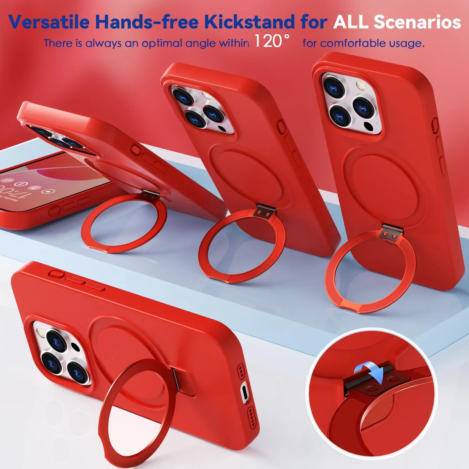 CloudValley iPhone 15 Pro Cover Silicone Rossa MagSafe