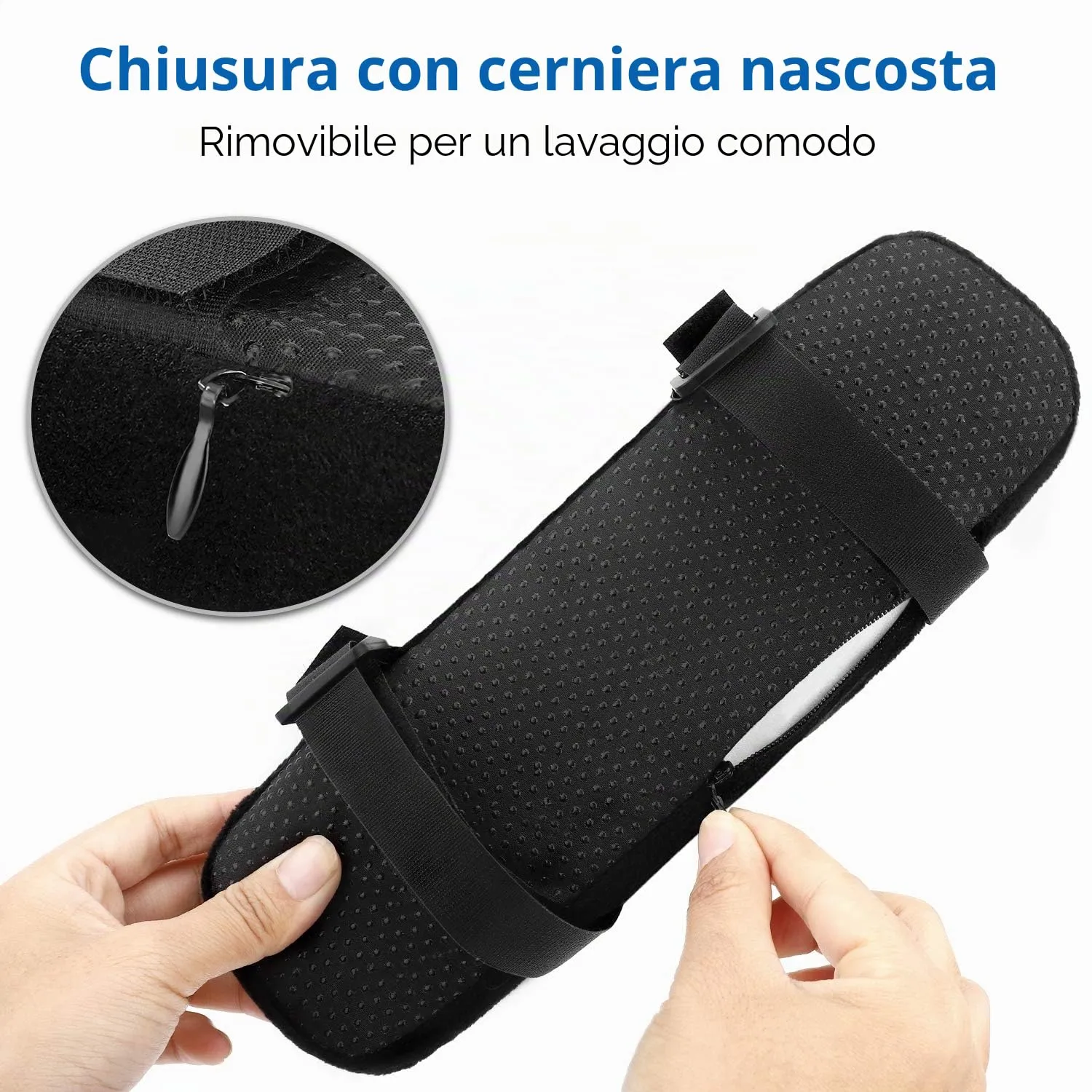 MoKo copribraccioli sedia ufficio neri 2 pezzi memory