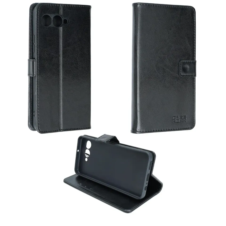 caseroxx Bookstyle custodia libro T-Phone 3 nera magnetica