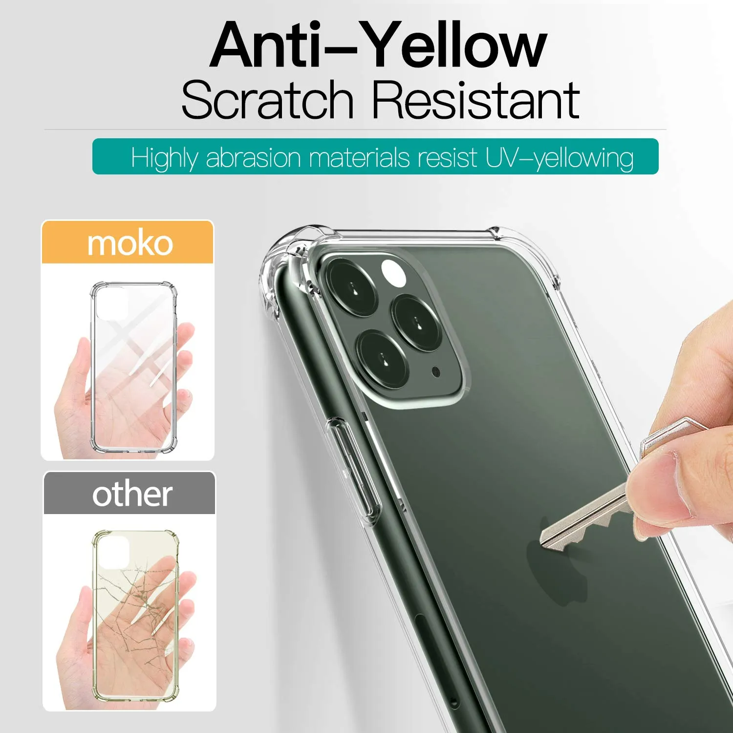 MoKo Cover iPhone 11 Pro 5.8 Trasparente Angoli TPU