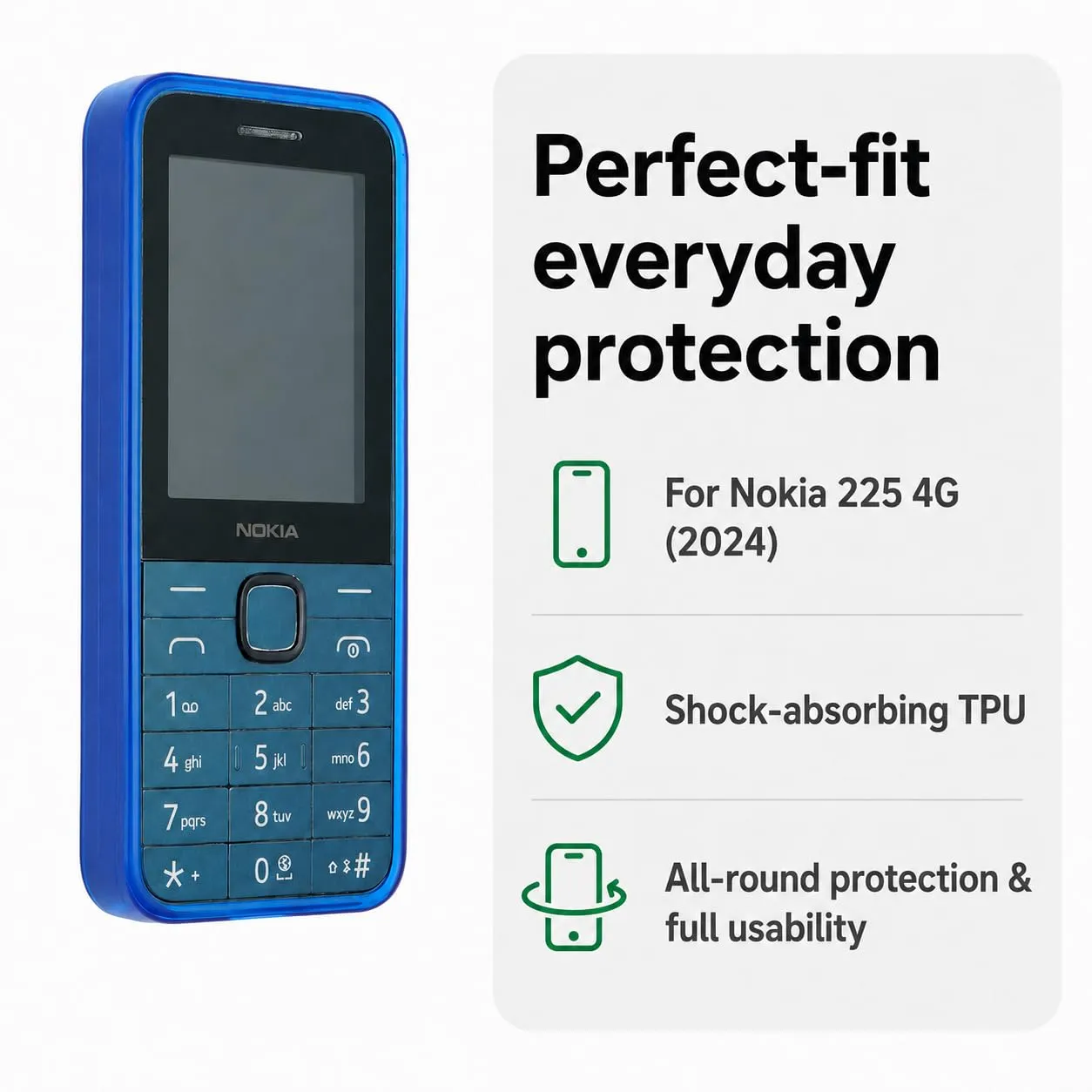 caseroxx TPU Custodia per Nokia 225 4G 2024 azzurro antiurto