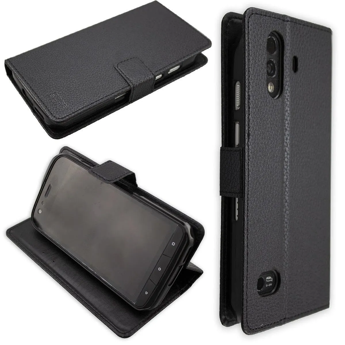 caseroxx Bookstyle Cat S61 custodia a libro nera antiurto