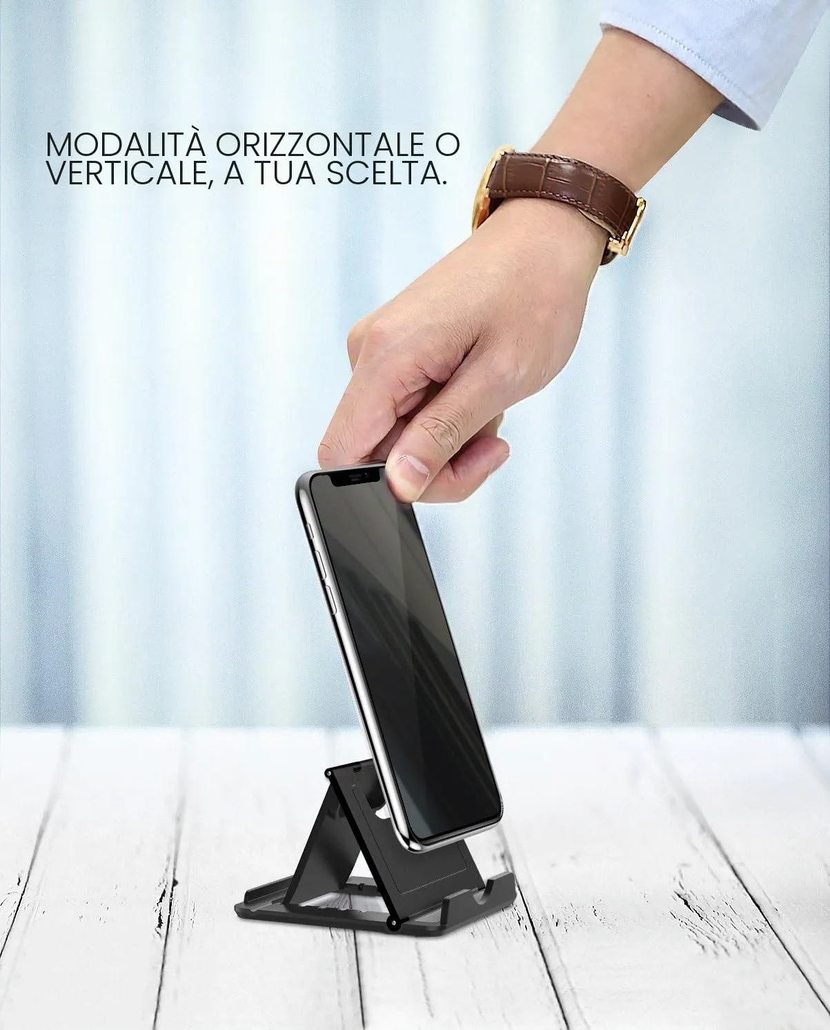MoKo Supporto Cellulare Tablet 4-11" Pieghevole 2 Pezzi nero