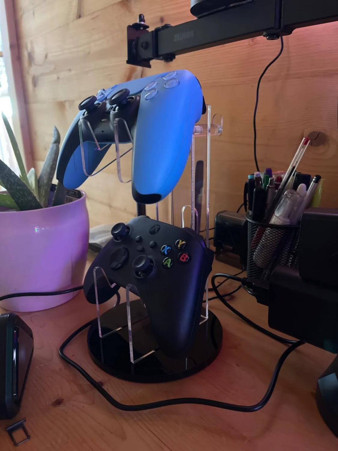MoKo supporto controller e cuffie nero trasparente 2in1