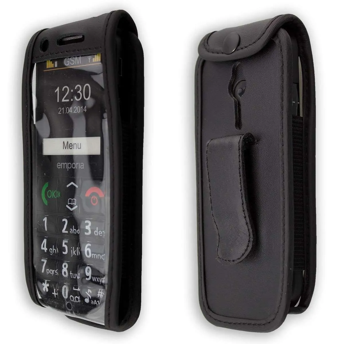 caseroxx custodia con clip Emporia Eco C160 nero vera pelle