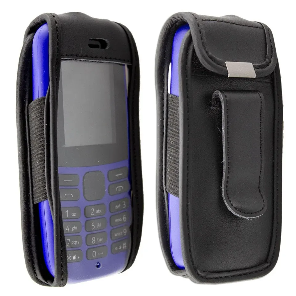 caseroxx Nokia 105 2019 custodia cintura nera vera pelle