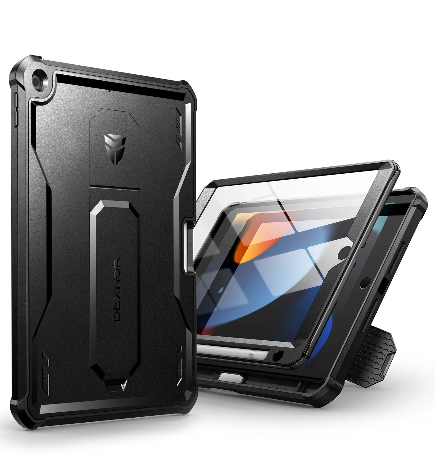 Dexnor iPad 2019 2020 2021 custodia rugged nera