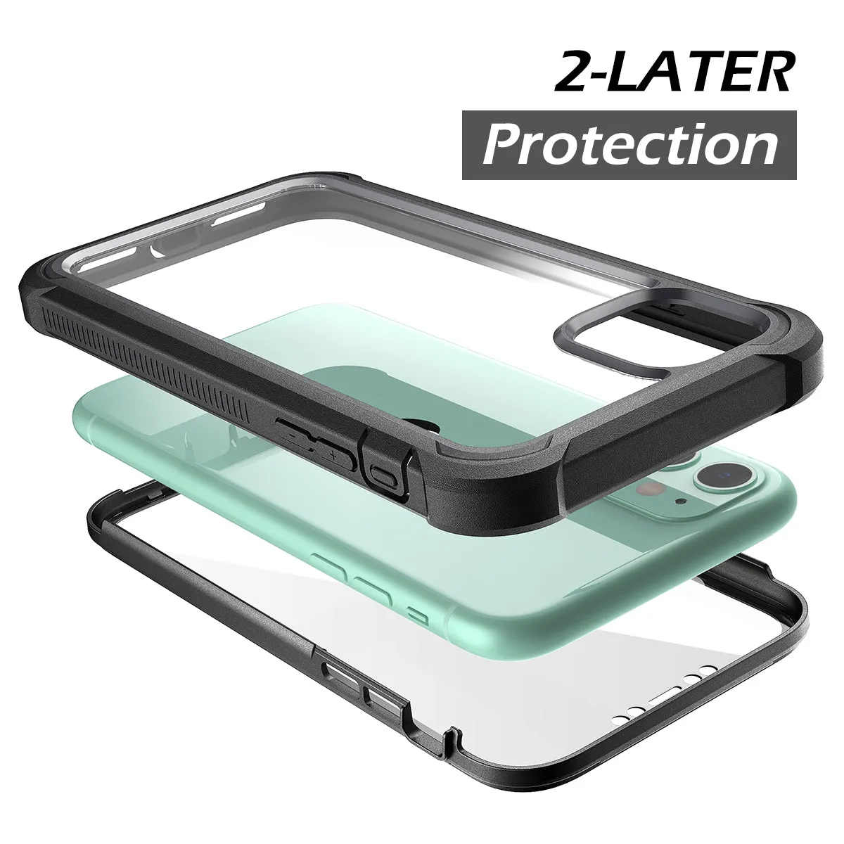 Dexnor cover iPhone 11 nera con pellicola integrata antishock