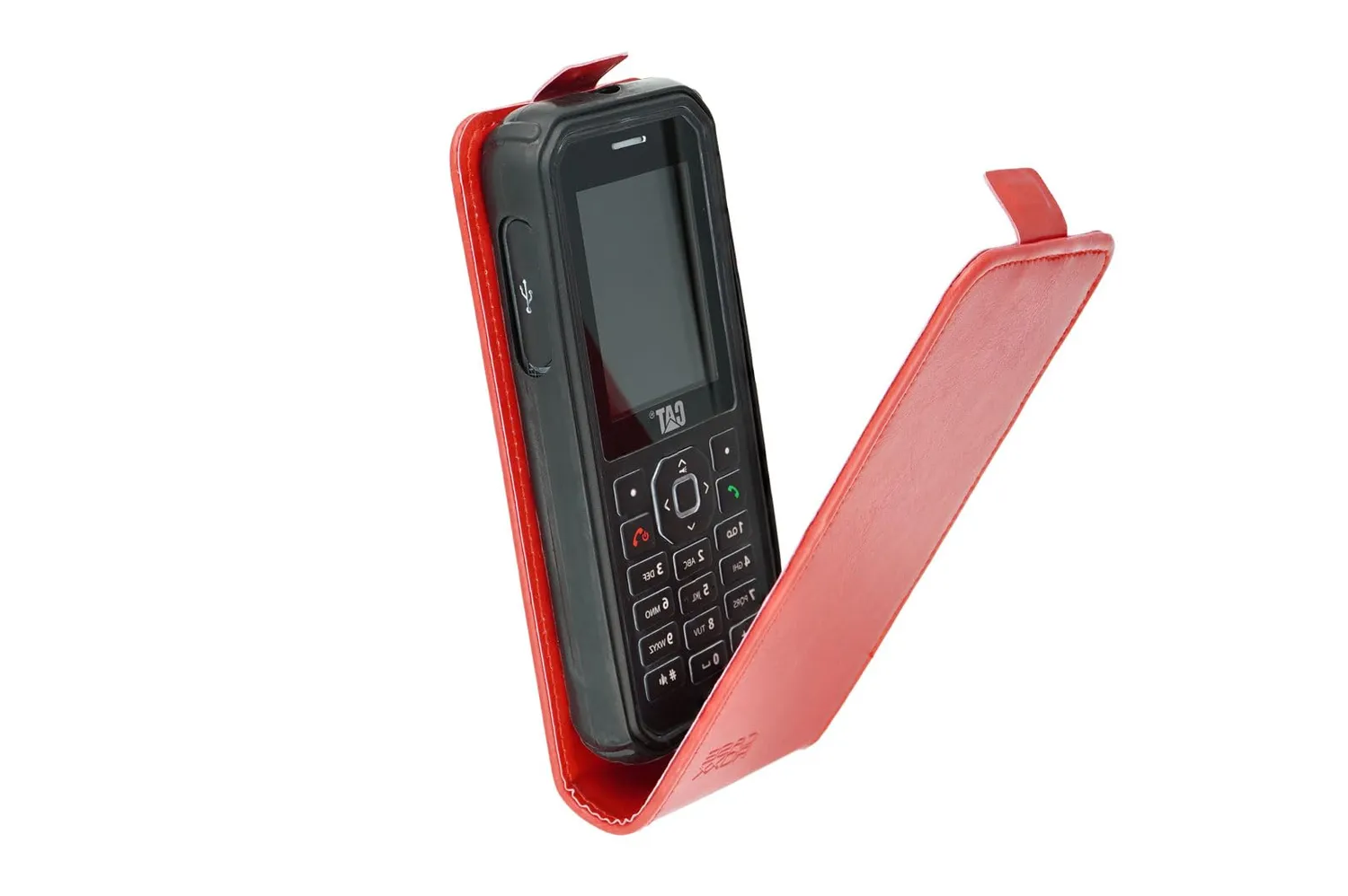 caseroxx Flip Cover Cat B40 custodia rossa magnetica