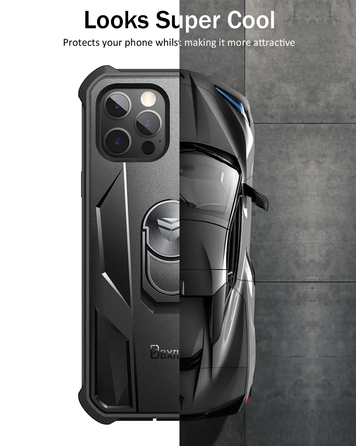 Dexnor Rugged cover iPhone 12/12 Pro nera antishock
