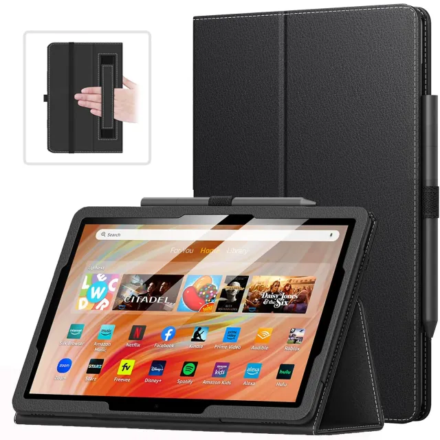 MoKo Cover Fire HD 10 2021 2023 nero con maniglia