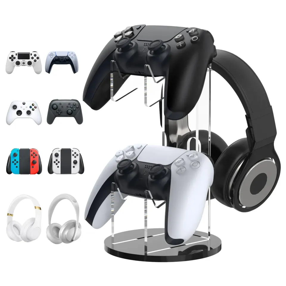 MoKo supporto controller e cuffie nero trasparente 2in1