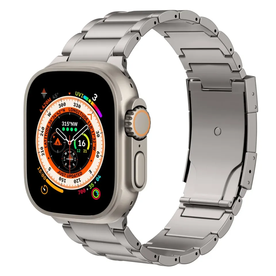 MoKo Cinturino Titanio Apple Watch 42-49mm Doppio Pulsante