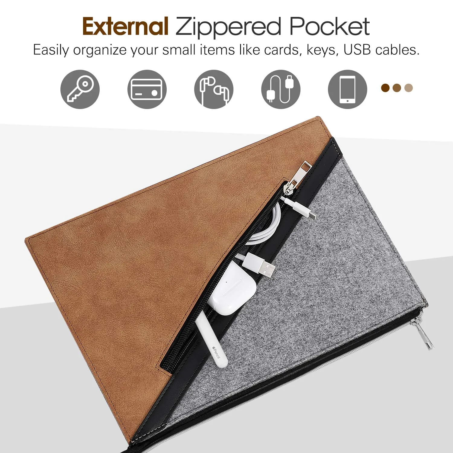 MoKo Galaxy Tab S8+ 12.4 sleeve marrone grigio leggera