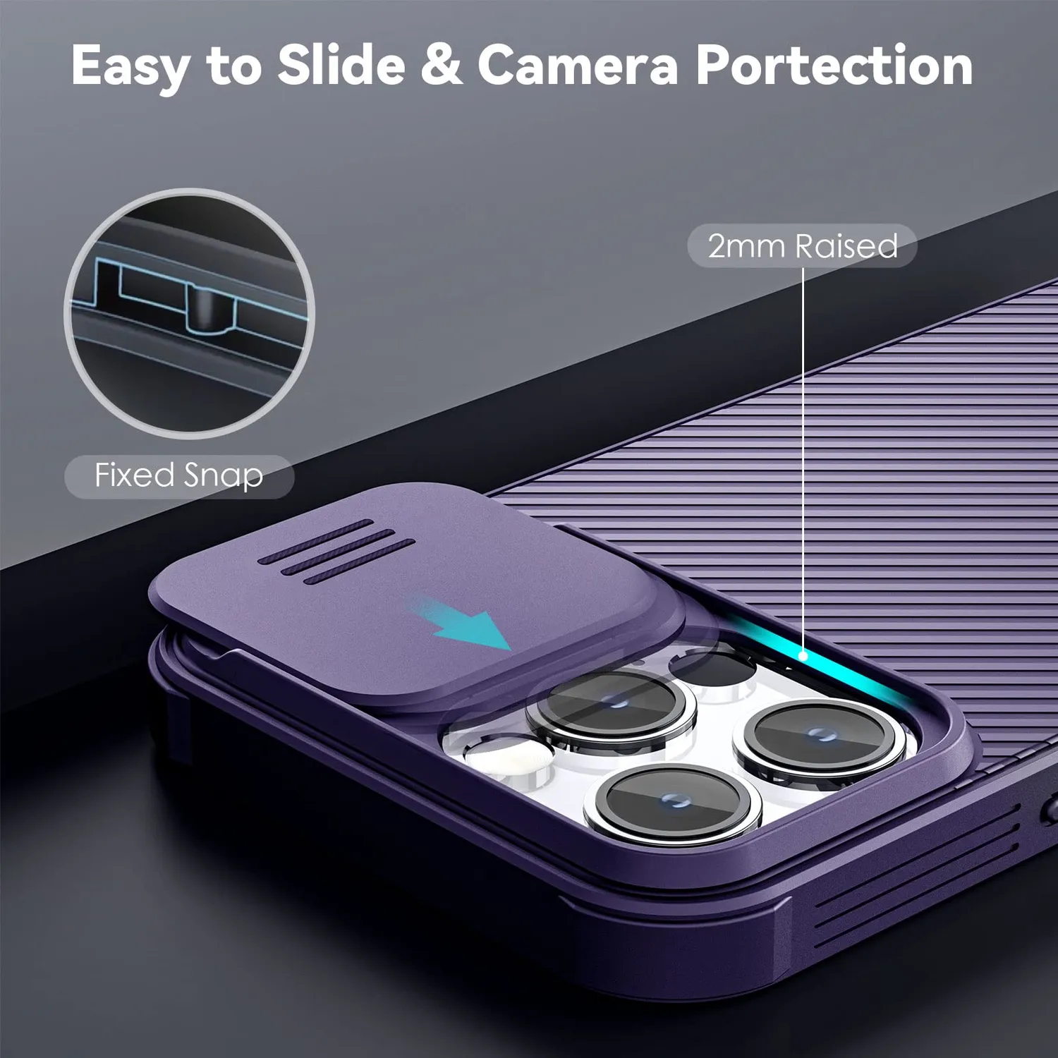 CloudValley Custodia iPhone 14 Pro Viola Antiurto con Coprilente