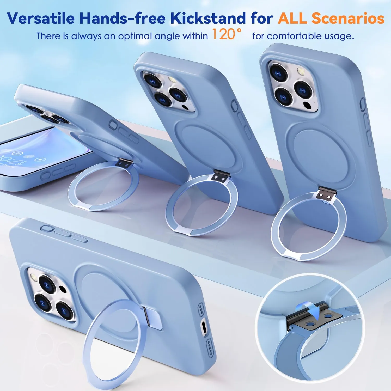 CloudValley iPhone 15 Pro Cover MagSafe Blu Chiaro Silicone