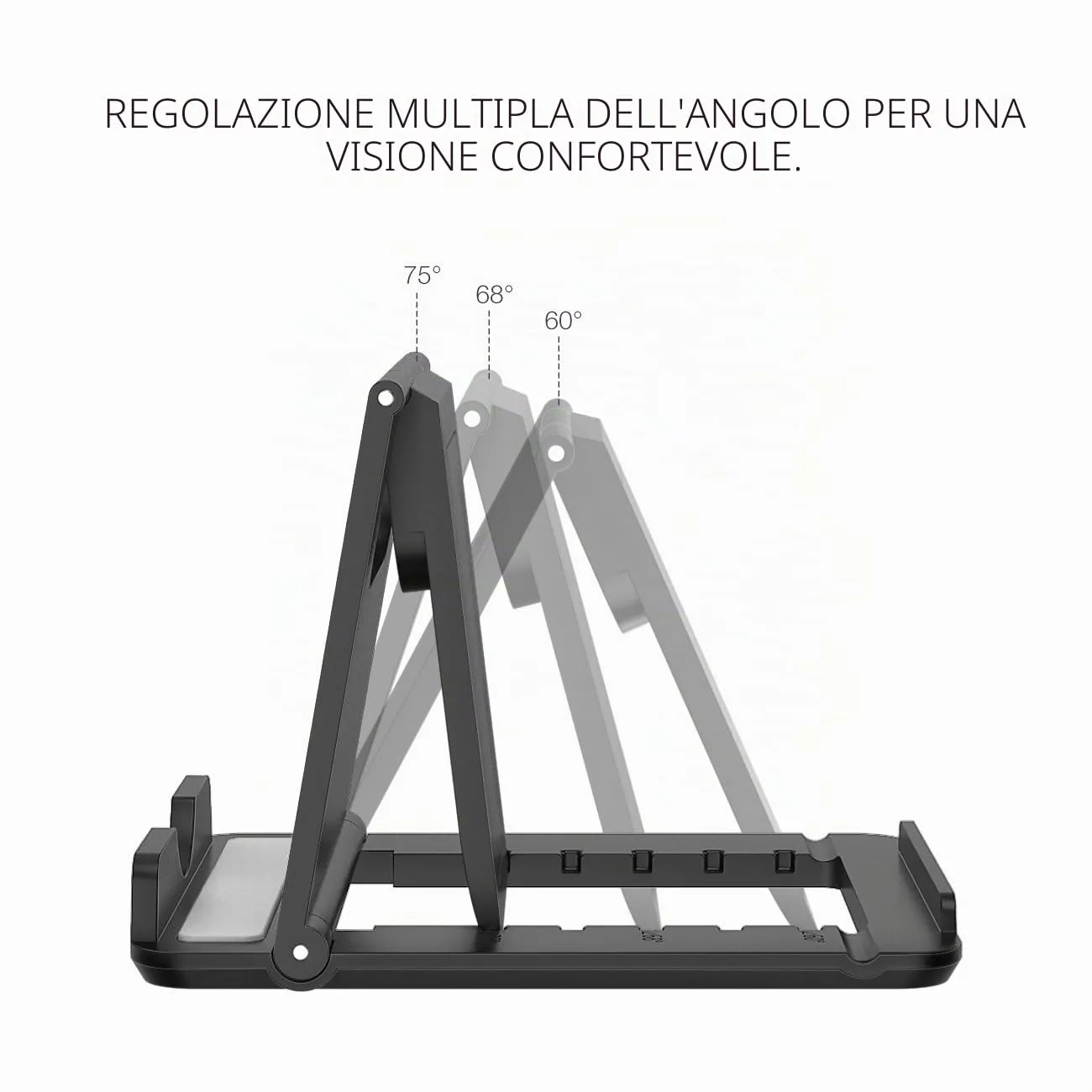 MoKo Supporto Cellulare Tablet 4-11" Pieghevole 2 Pezzi nero
