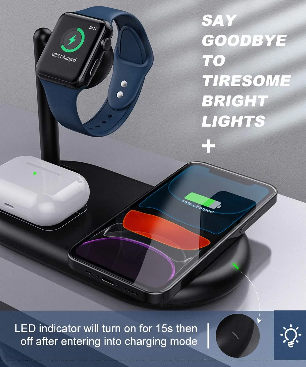 MoKo stazione ricarica wireless 3in1 Qi iPhone Watch AirPods