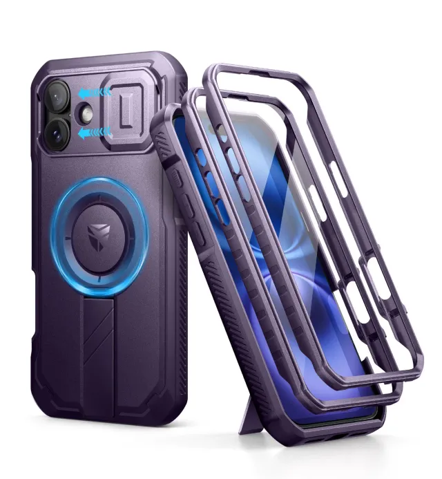 Dexnor Cover iPhone 16 Plus Viola MagSafe Antiurto Stand
