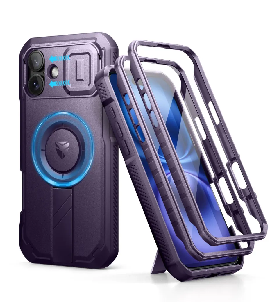 Dexnor Cover iPhone 16 Plus Viola MagSafe Antiurto Stand