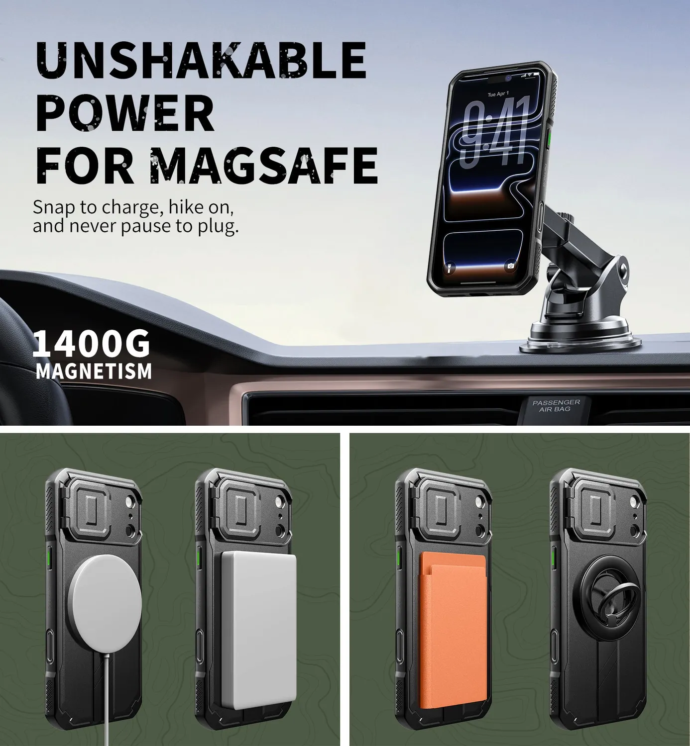 Dexnor iPhone 17 Pro Max 6.9 cover nera magsafe