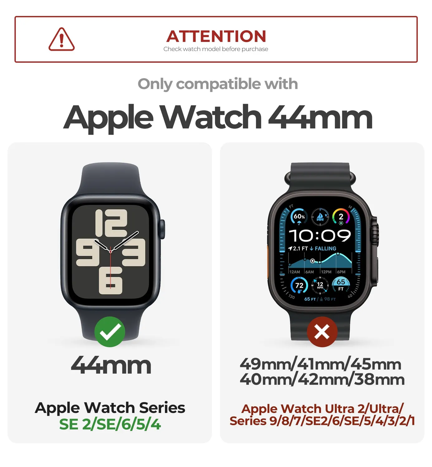 Dexnor Cinturino Cover Apple Watch 44mm Nero Vetro Temperato