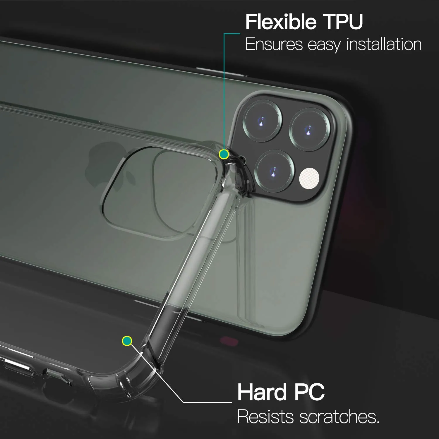 MoKo Cover iPhone 11 Pro 5.8 Trasparente Angoli TPU