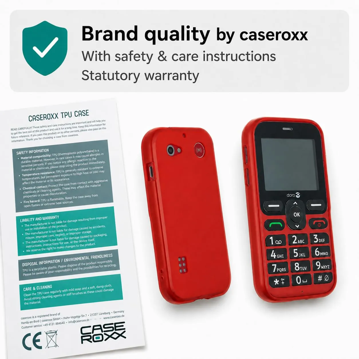 caseroxx Leva L10/L11/E10/X10 cover TPU rosso antiurto