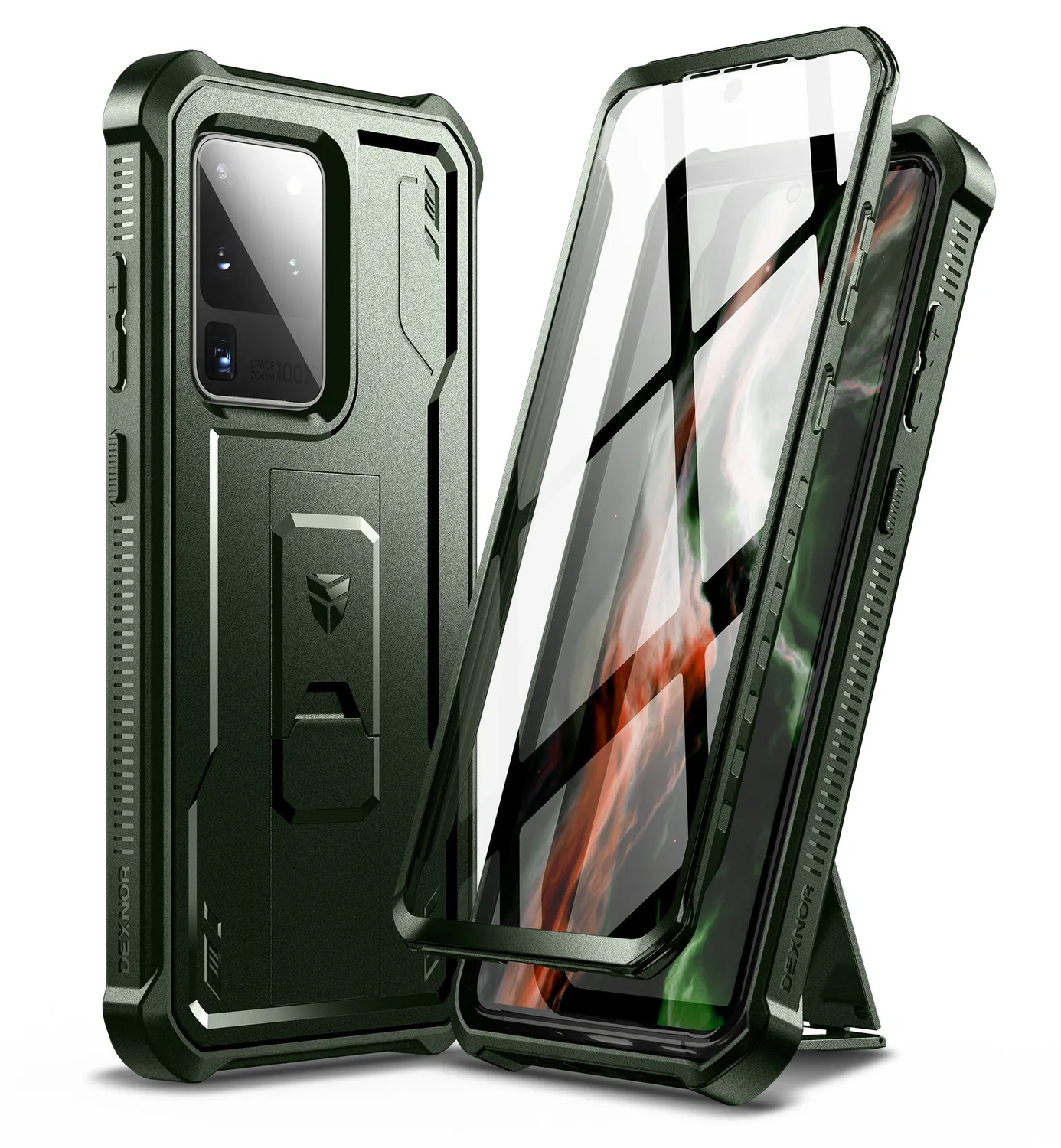 Dexnor per Galaxy S20 Ultra Custodia Nera bumper stand