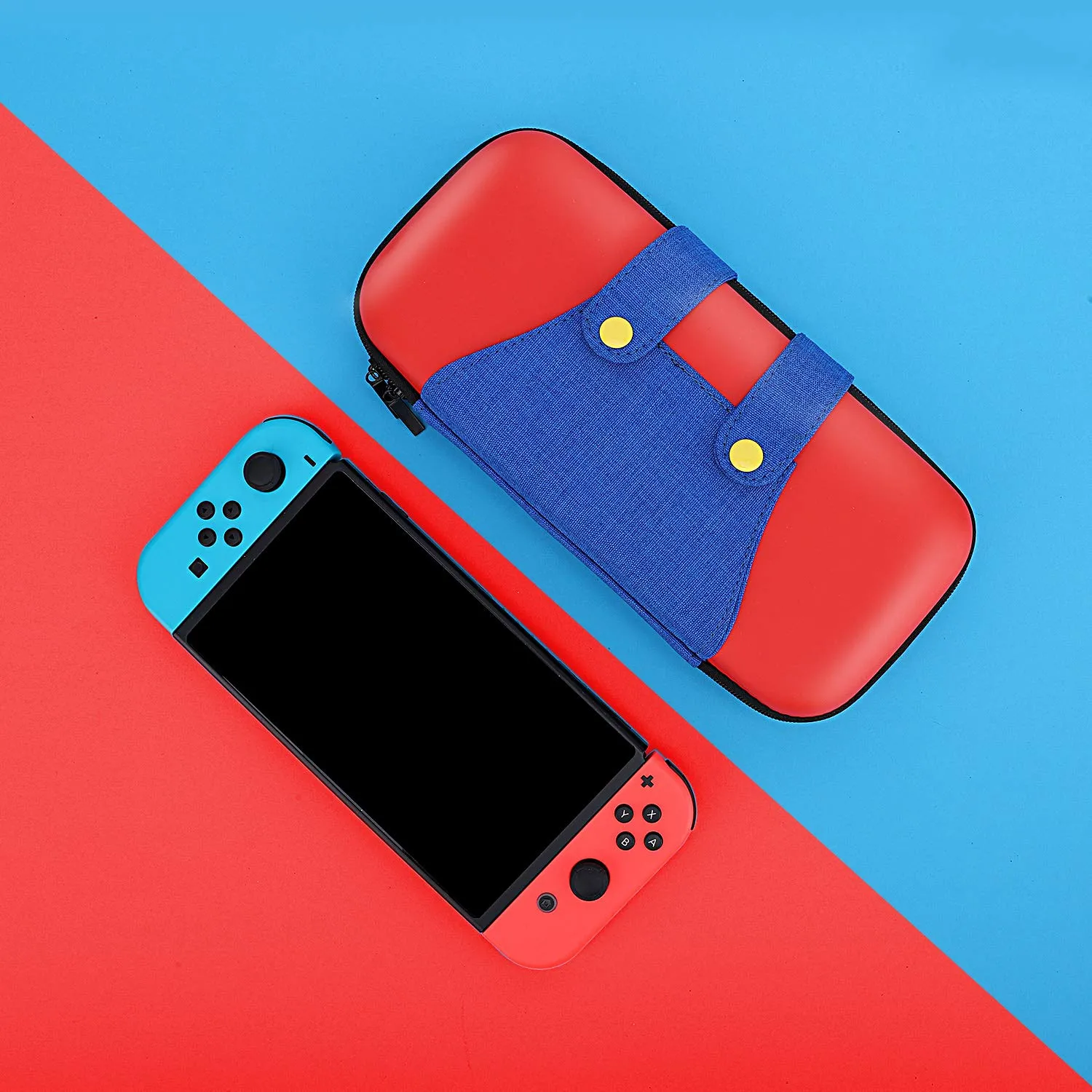 MoKo Switch OLED Custodia Rigida Rossa Mario 10 giochi