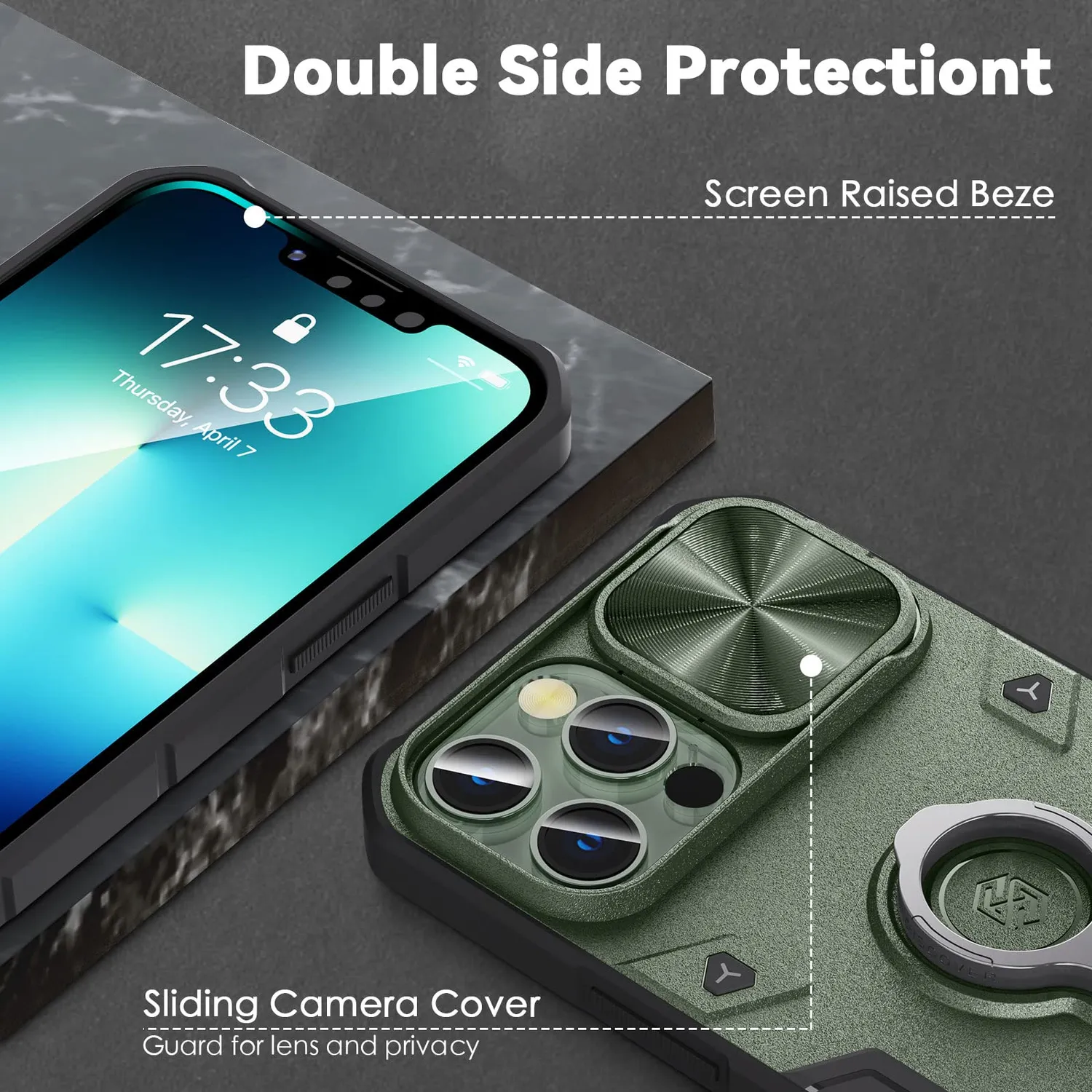CloudValley Cover iPhone 13 Pro Max con Anello Nero
