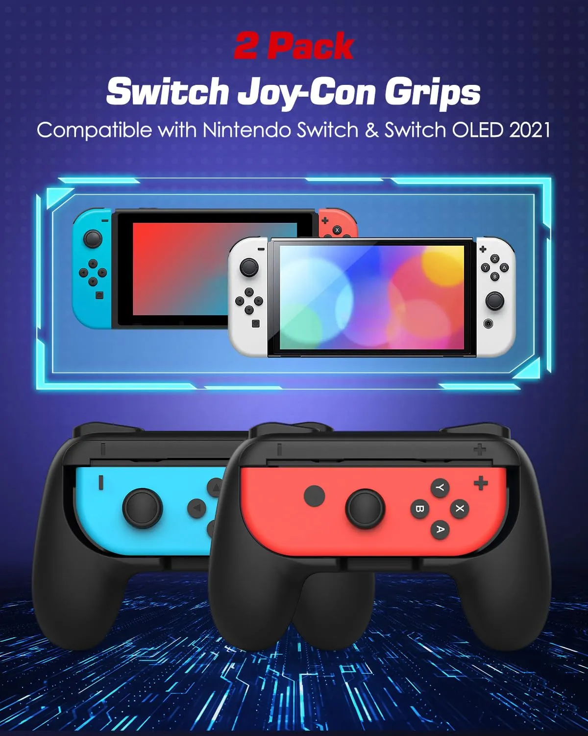 MoKo Impugnatura Joy-Con Nintendo Switch Controller nero ABS