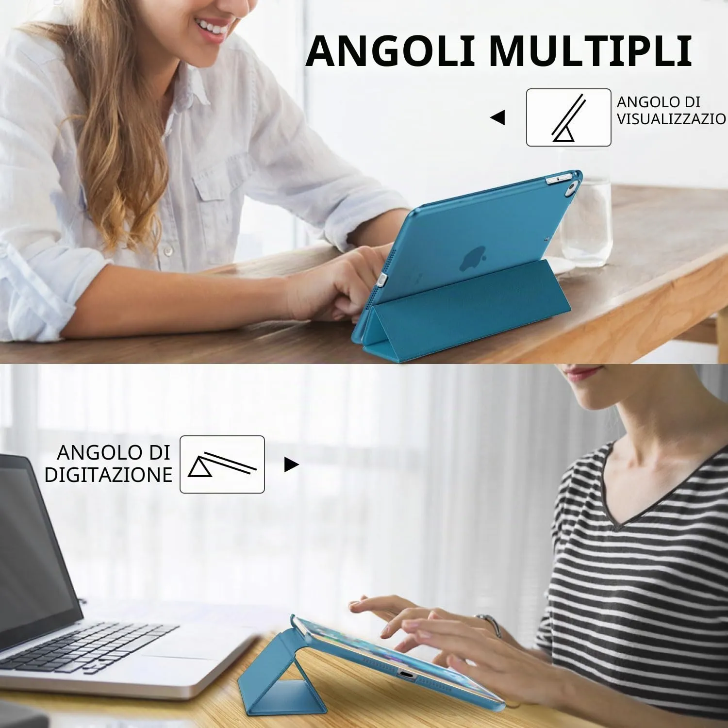 MoKo Cover iPad Mini 5 7,9" Blu Pavone trifold