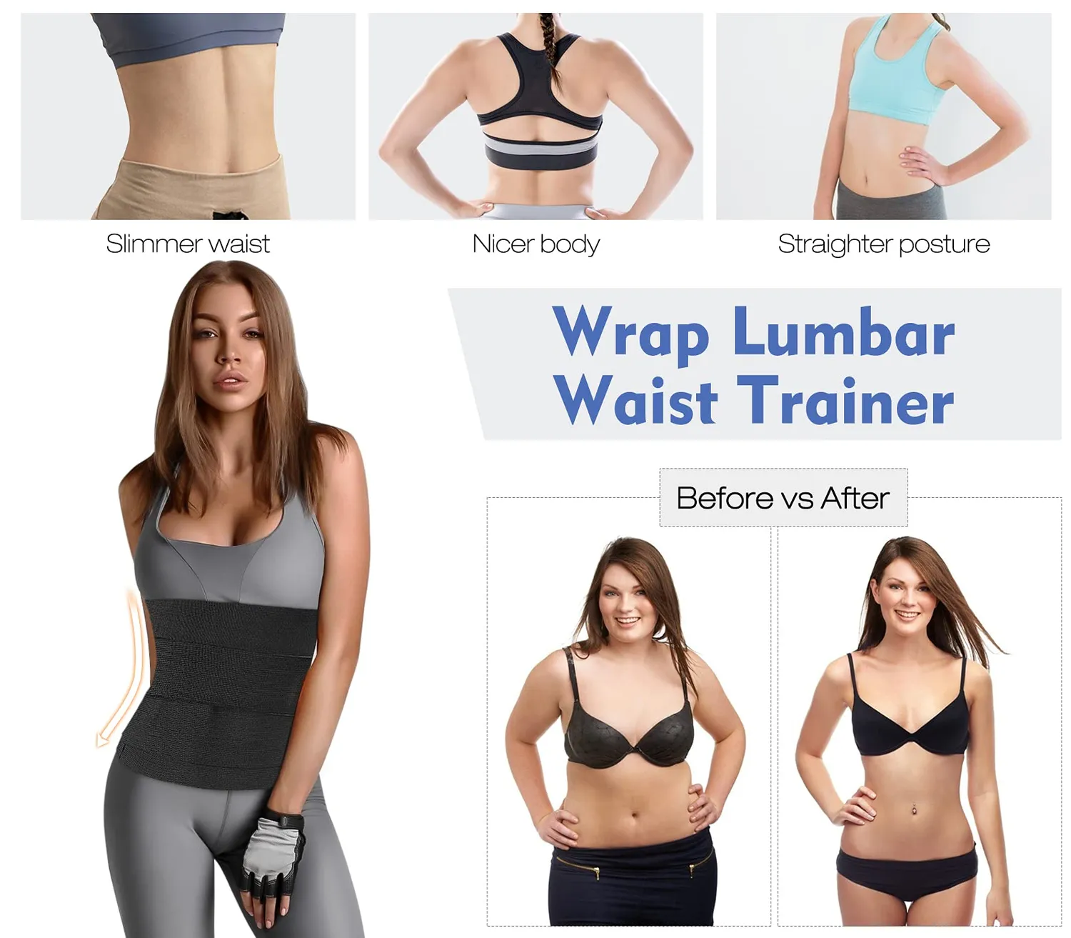 MoKo fascia lombare elastica nera 4m regolabile