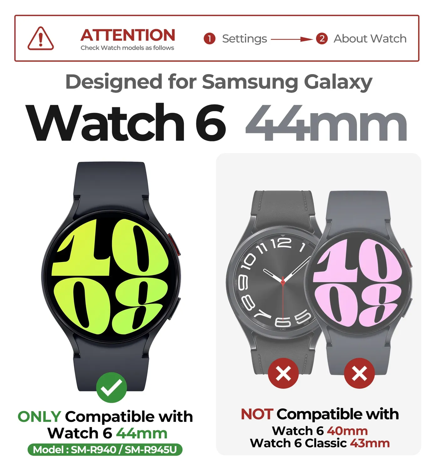 Dexnor Galaxy Watch 6 44mm custodia orologio nera antiurto