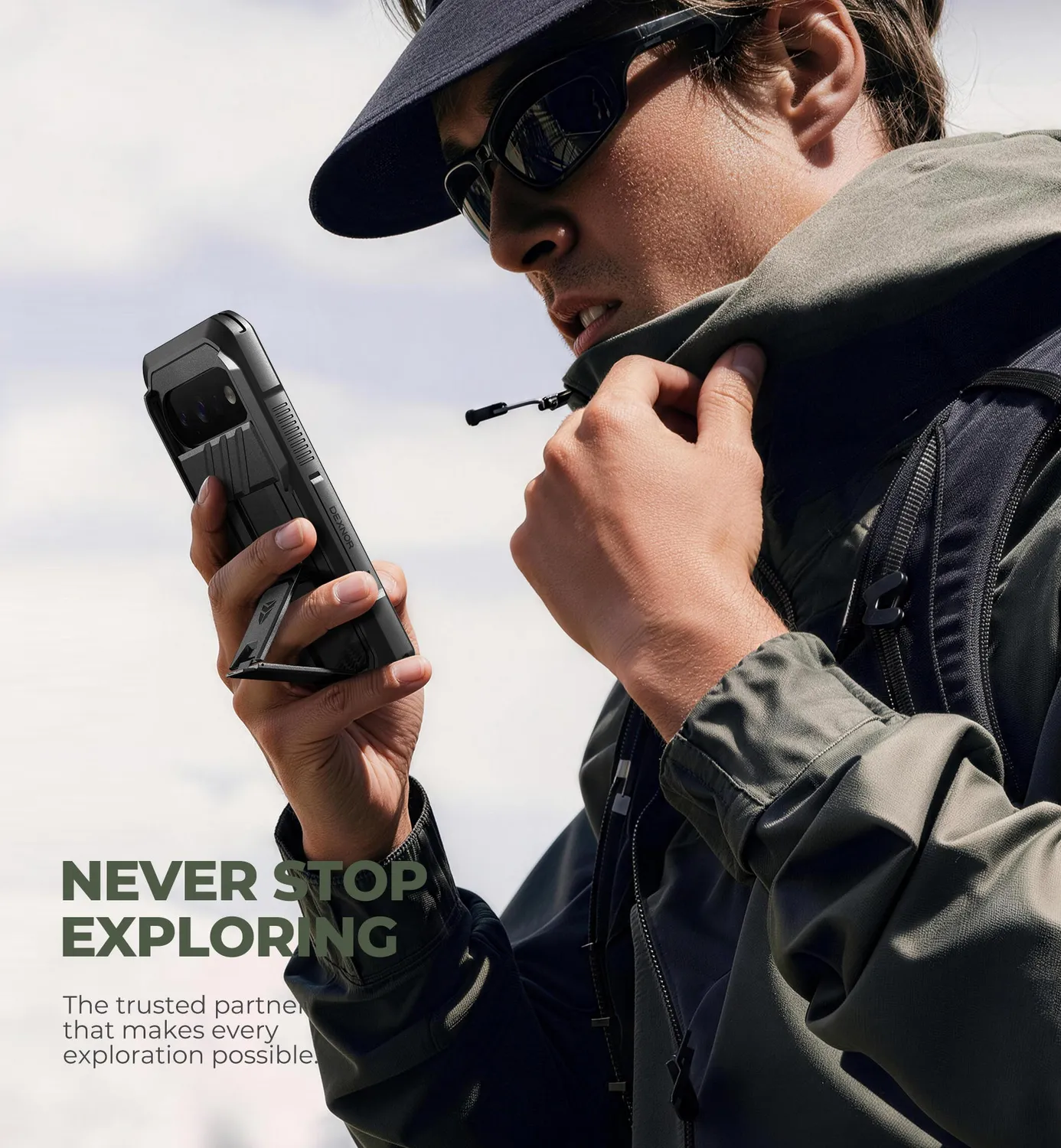 Dexnor Pixel 11 custodia rugged nera con stand