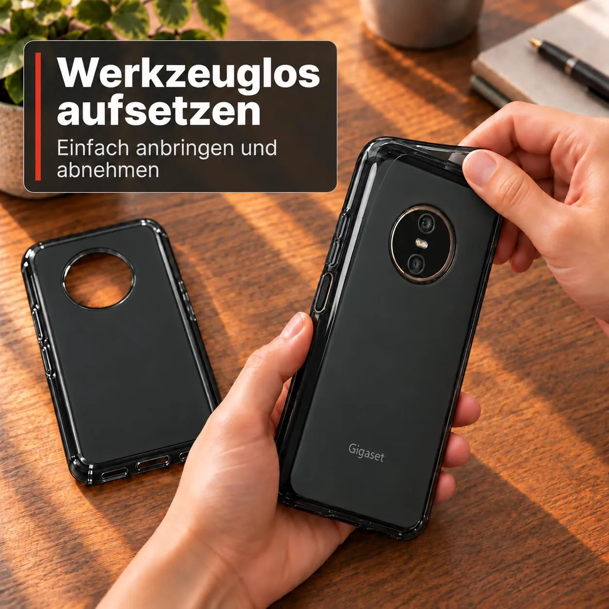 caseroxx GX6 Custodia TPU Gigaset GX6 Pro Nero Antiscivolo