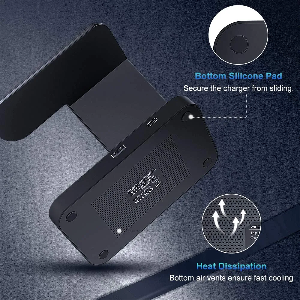 MoKo 3 in 1 stazione ricarica wireless QC3.0 ricarica rapida