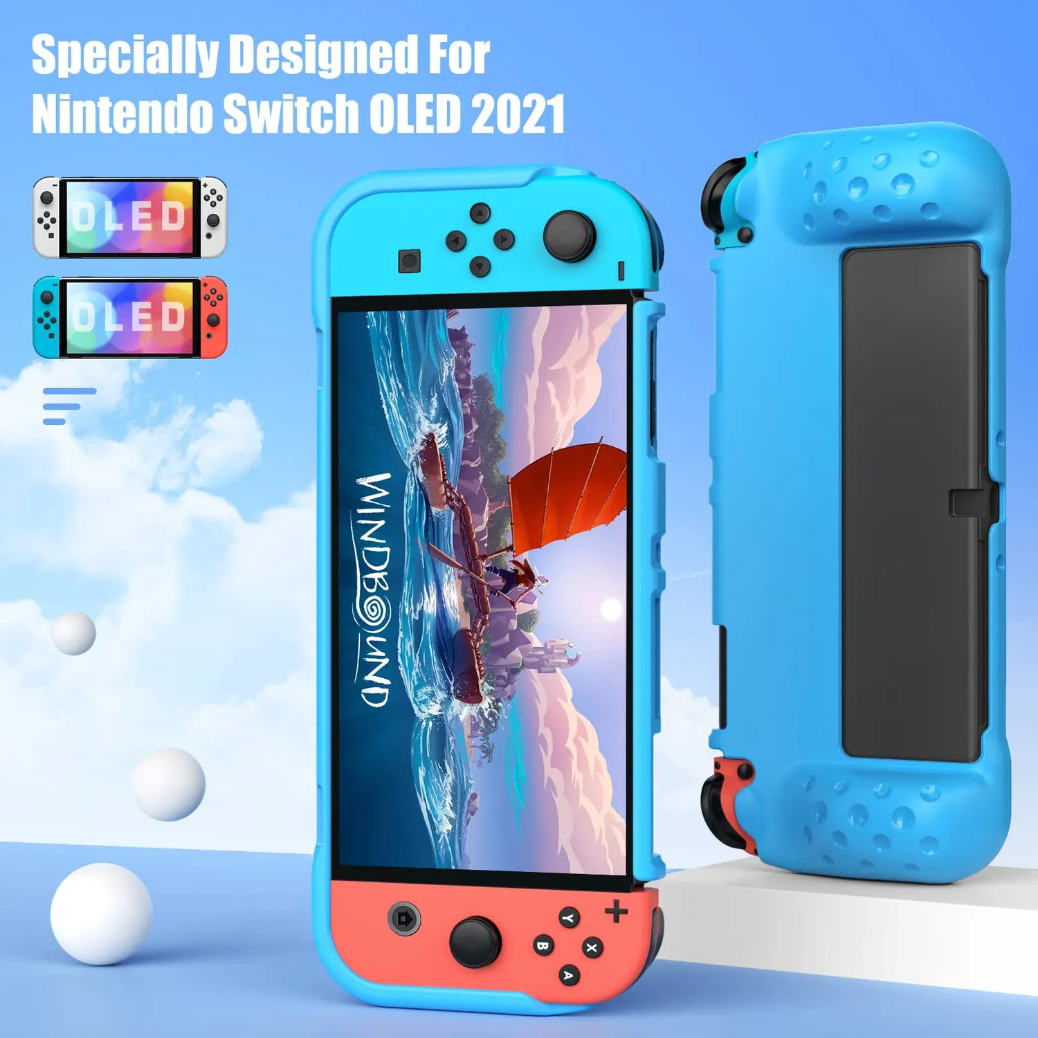 MoKo Nintendo Switch OLED cover TPU blu grip