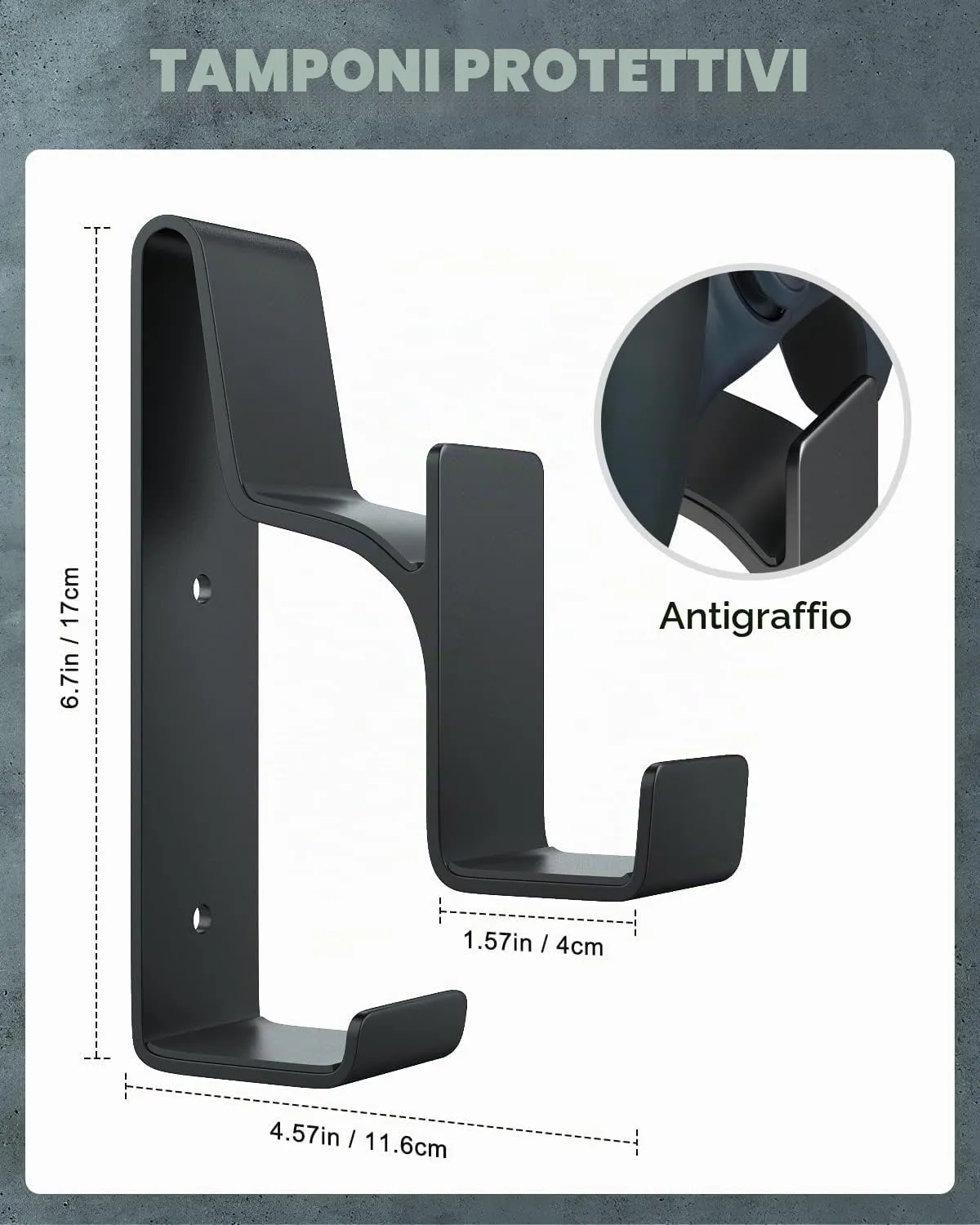 MoKo Supporto Controller Cuffie Nero Alluminio 3 in 1