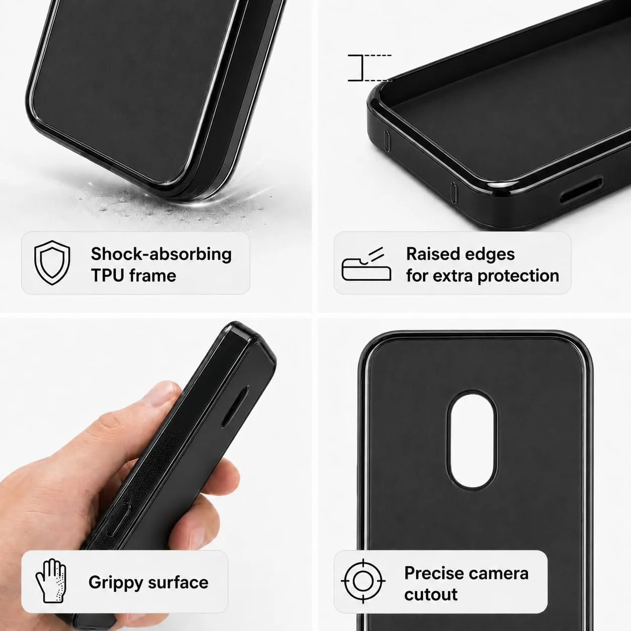 caseroxx per Nokia 235 215 220 4G cover TPU nera 2024