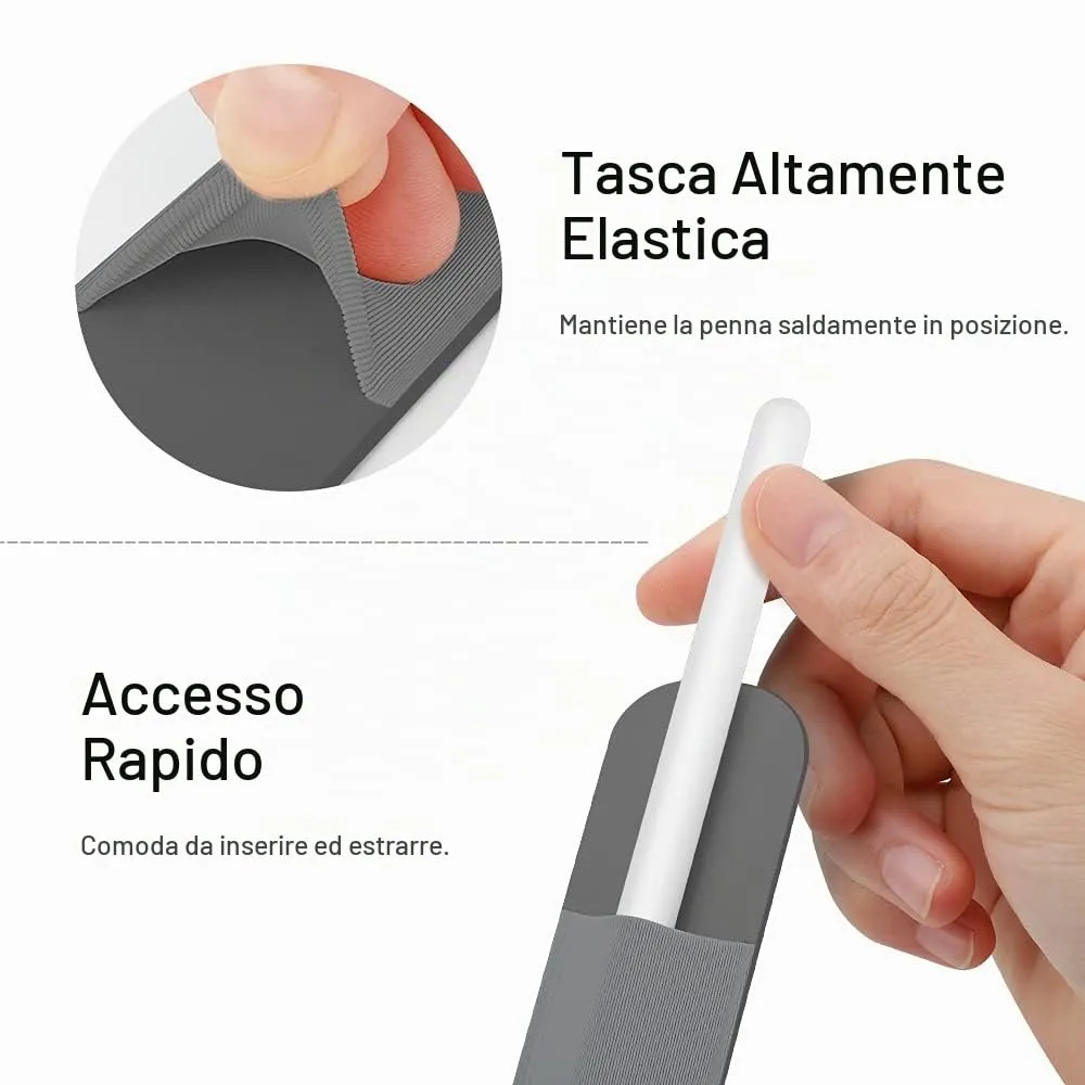 MoKo Apple Pencil Pro USB-C porta penna grigio scuro adesivo