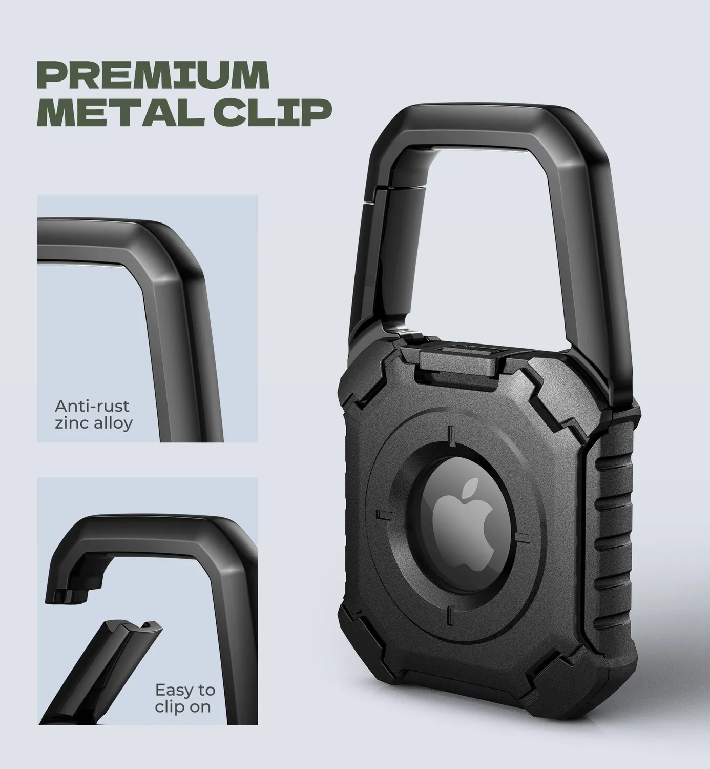 Dexnor cover AirTag portachiavi nera antiurto TPU
