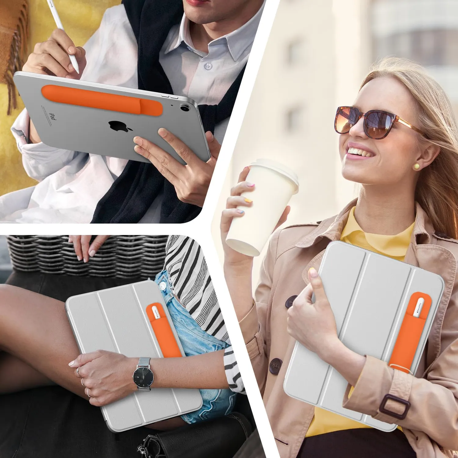MoKo porta Apple Pencil cover arancione adesiva