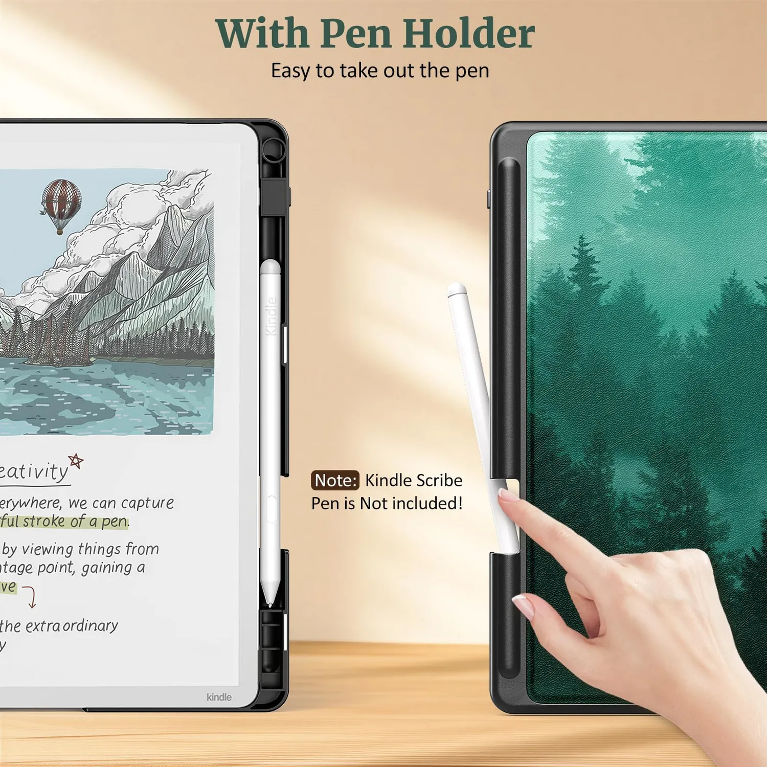MoKo Kindle Scribe 11" 2025 custodia con supporto verde foresta pelle