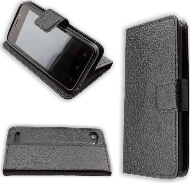 caseroxx Bookstyle Archos 40 Neon custodia portafoglio nera magnetica