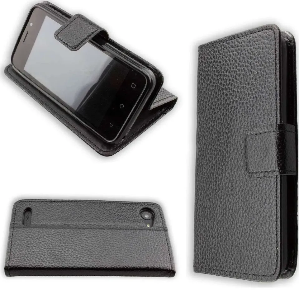 caseroxx Bookstyle Archos 40 Neon custodia portafoglio nera magnetica