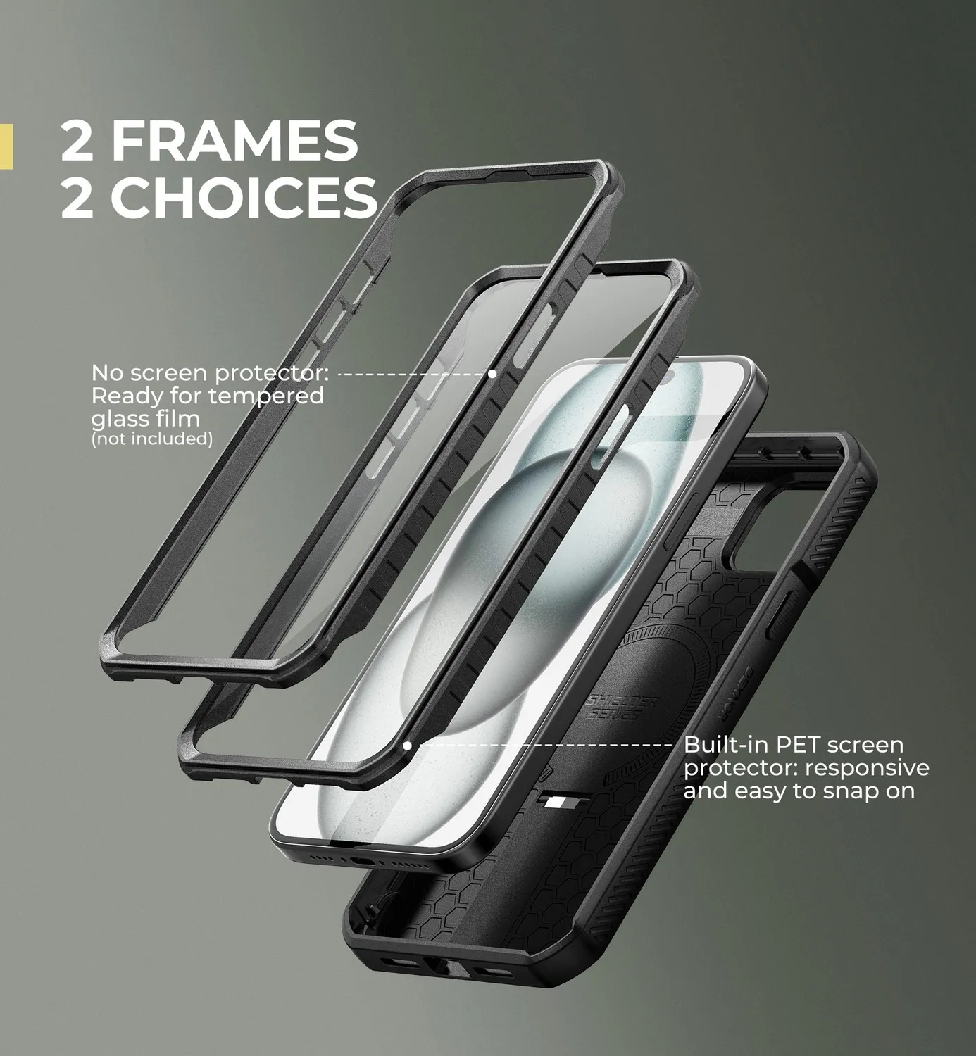 Dexnor iPhone 14 Plus 15 Plus cover rugged nera