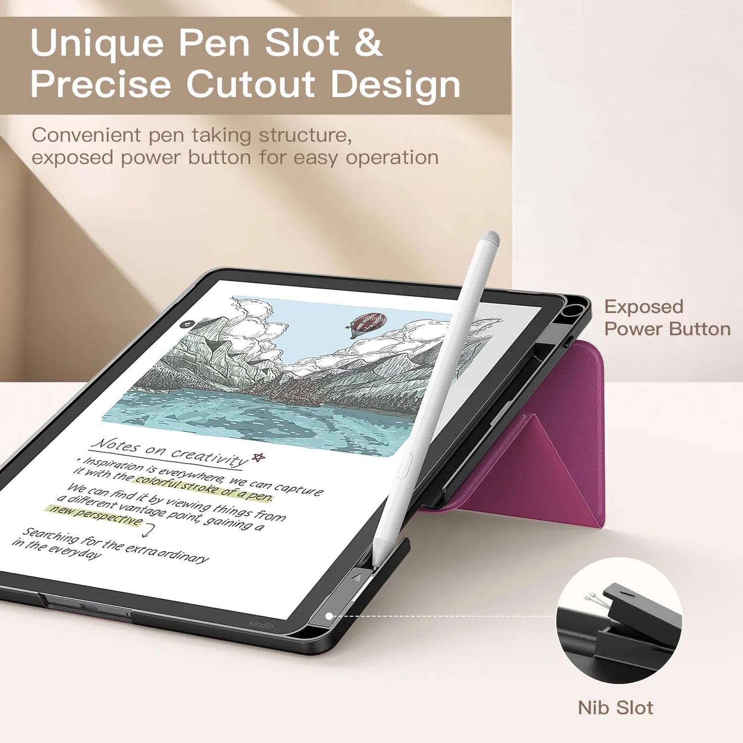 MoKo Kindle Scribe 11 pollici custodia Fico con supporto