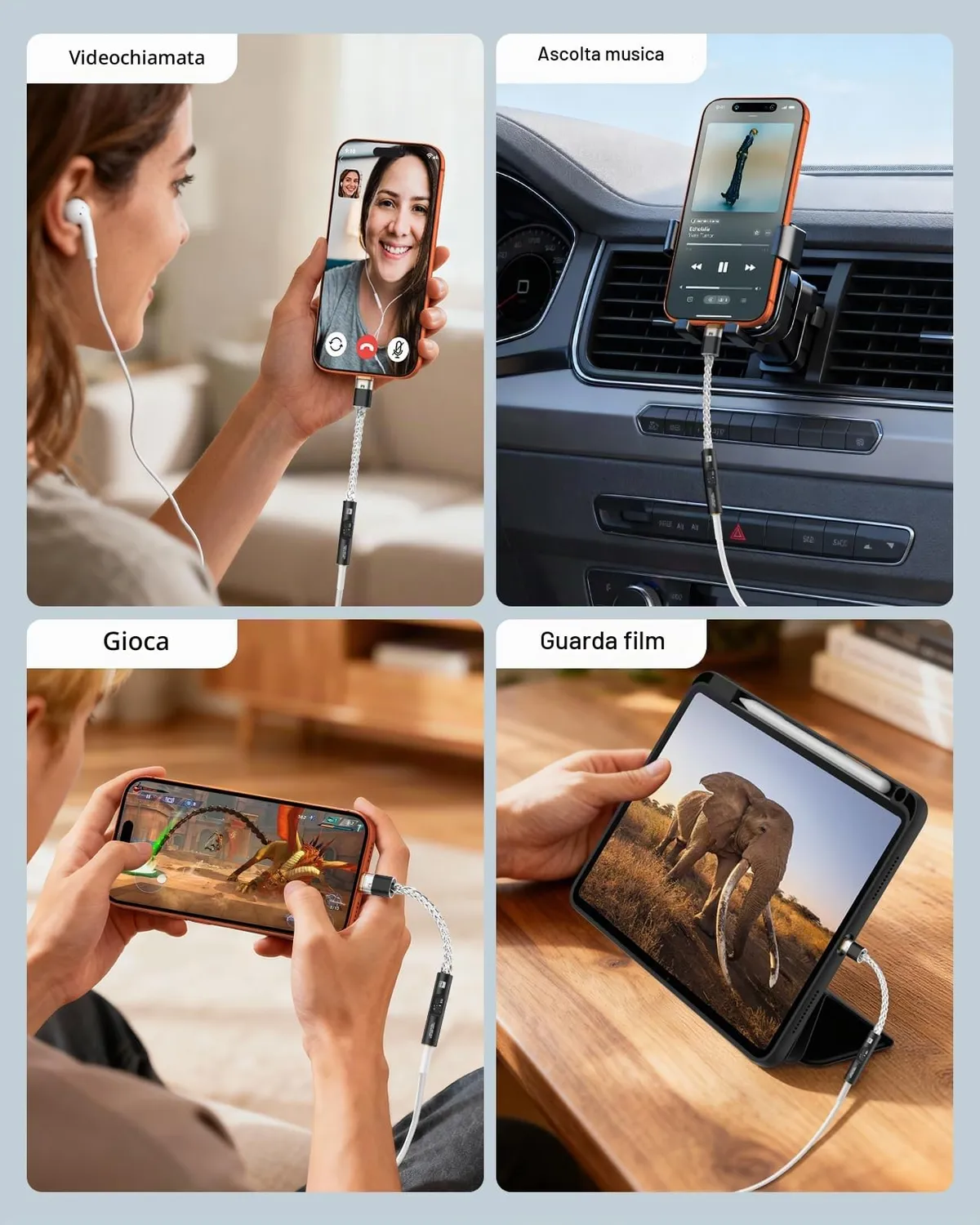 MoKo Adattatore USB-C Jack 3.5mm DAC Hi-Res Nero con USB